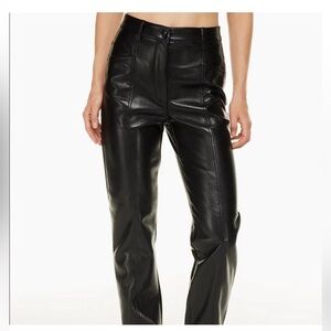 Aritzia Black Leather Pants